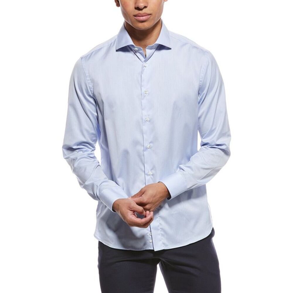 Canali Mens  Dress Shirt, Blue